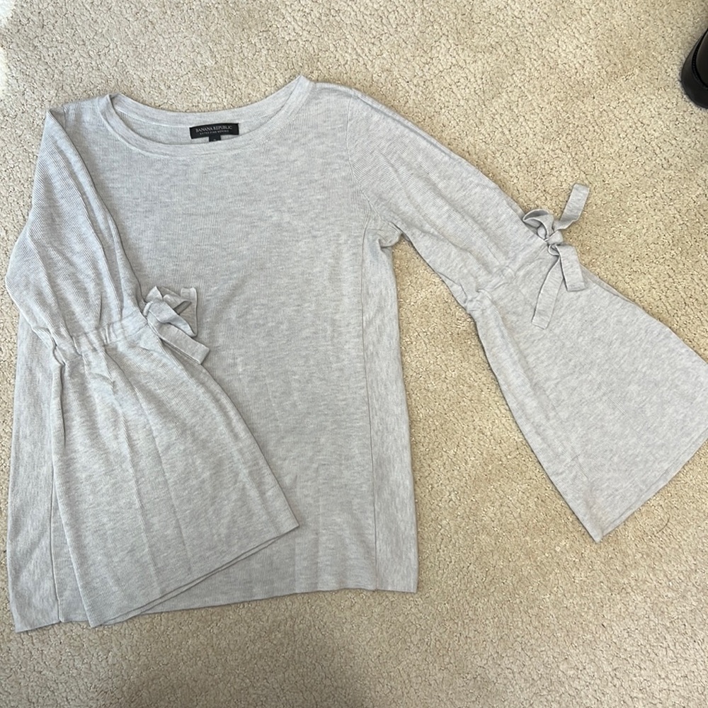Banana Republic extra fine merino wool sweater with bell sleeve